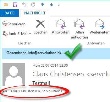 AddressView für Outlook Beispiel Email