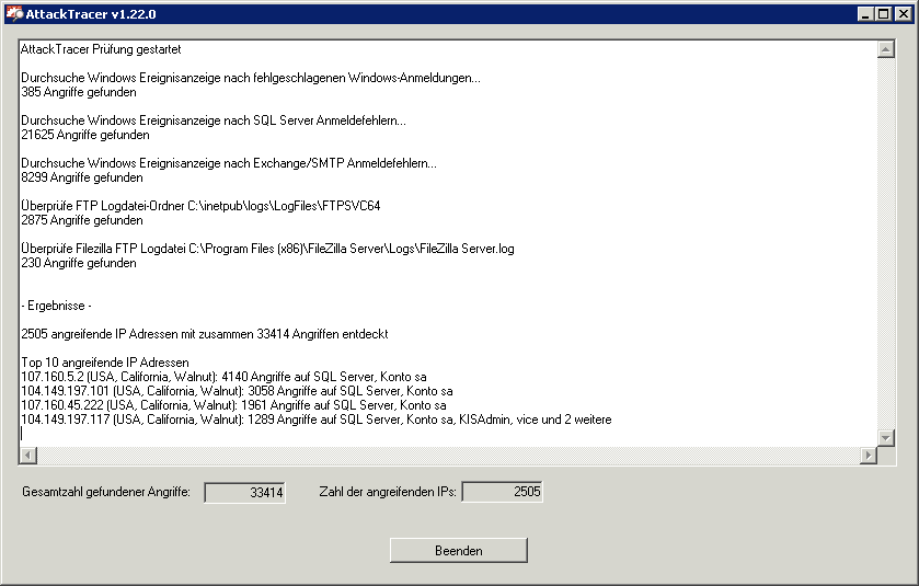 AttackTracer Screenshot - hier klicken für Vollansicht AttackTracer Tool